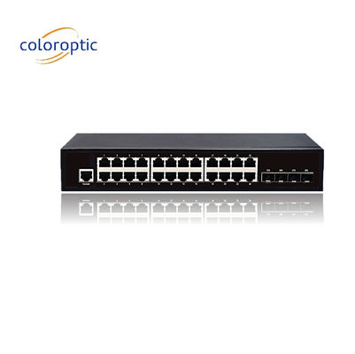 3 Lớp 24 cổng Core Network Switch 10/100/1000M 4*GE SFP Ethernet Uplink