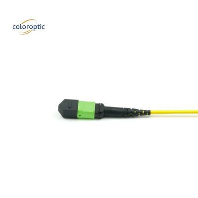 1m đa sợi đẩy trên dây đệm MPO với áo khoác PVC màu Aqua