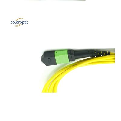 OM3 MPO Patch Cord 12 Core Aqua Fiber Optic Connector cho mạng hiệu quả