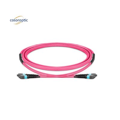 1m đa sợi đẩy trên dây đệm MPO với áo khoác PVC màu Aqua