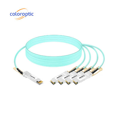 AOC Ethernet Cáp cắt quang sợi 400G QSFP-DD đến 4*100G QSFP28