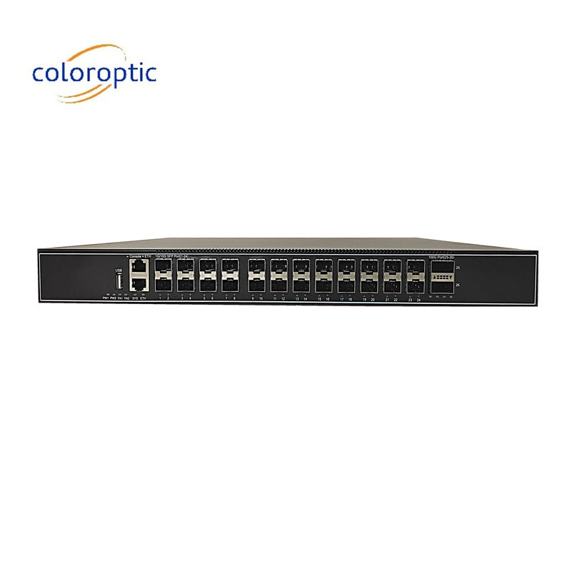 24 cổng 10GE Lớp 3 Core Network Switch với 2 * 40GE cổng và SSH bảo mật